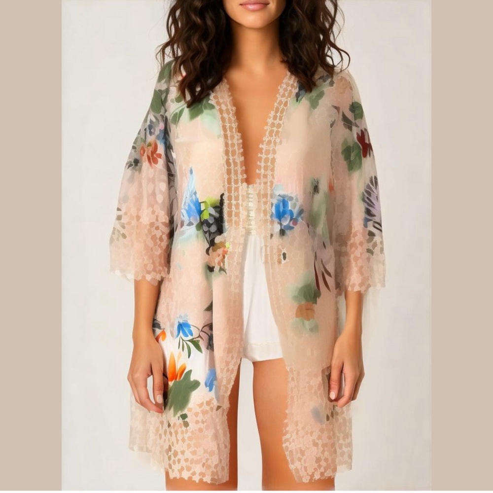 Floral Sheer Swim Coverup